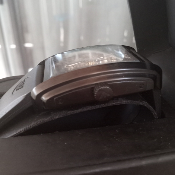 Emporio Armani Meccanico Black Rectangular Dial Silicone Strap Automatic Watch - Picture 10 of 15